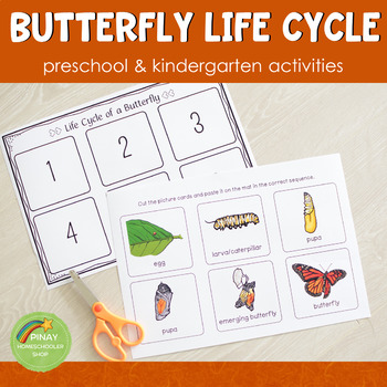 Preschool/ Kindergarten Butterfly Life Cycle Activity Set | TpT