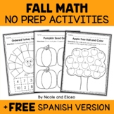 Fall Kindergarten Math Activities + FREE Spanish