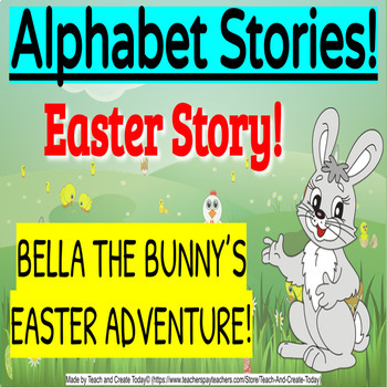 Preview of Preschool Kindergarten ELA Reading Activity Alphabet Stories Easter