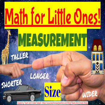 Preview of Preschool Kindergarten Math Activity Digital Lesson Review  Measurements Size