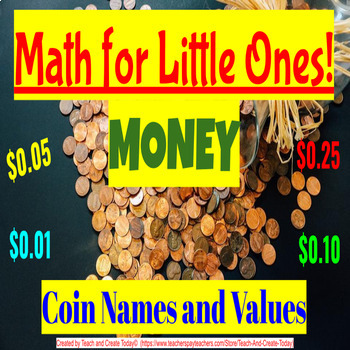 Preview of Preschool Kindergarten Math Activity Digital Review Money Coin Names Values
