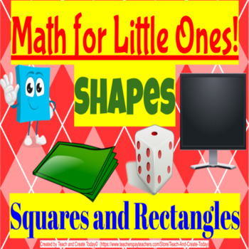 Preview of Preschool Kindergarten Math Activity Digital Review Shapes Squares Rectangles