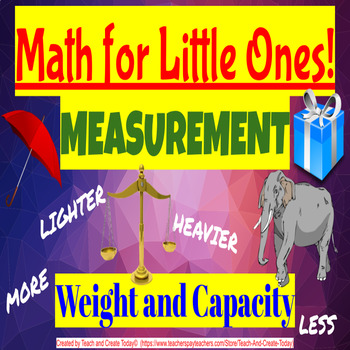 Preview of Preschool Kindergarten Math Activity Digital Review Weight and Capacity