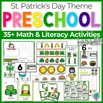 Preview of Preschool & Kindergarten St. Patrick's Day Math & Literacy Pack