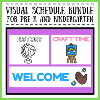 Preview of Preschool & Kindergarten Visual Schedule Bundle | Pre-reader Solutions