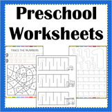 PreK Worksheet Activities Set- 50 Printable Worksheets and
