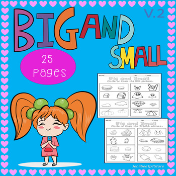 Preview of Preschool / Kindergarten Worksheets V2 - Big and Small. / Coloring.