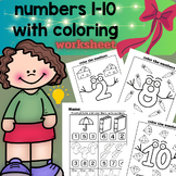 Preschool+ Kindergarten (color the numbers)