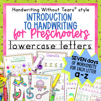 Preschool LOWERCASE Letters Handwriting Without Tears® style alphabet ...