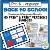 Preschool Language Speech Therapy Kit: Back to School BUND
