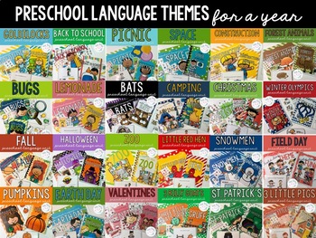 Preview of Speech & Language Therapy Themes - FOR A YEAR Bundle