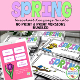 Preschool Language Therapy Kit: Spring BUNDLE (Print & No- Print)