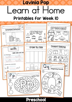 Preschool Learn at Home Week 10 Distance Learning by Lavinia Pop