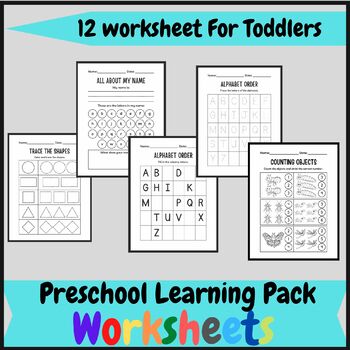 Preschool Learnig Pack Worksheets by Teacher Storee | TPT