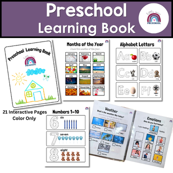 Preschool Learning Book Binder Folder - (digital Download Only 