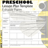 Preschool Lesson Plan Template - EDITABLE FORM