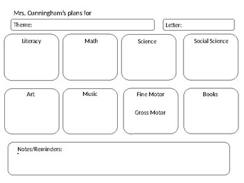 Preview of Preschool Lesson Plan Template