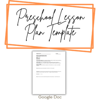 Preview of Preschool Lesson Plan Template