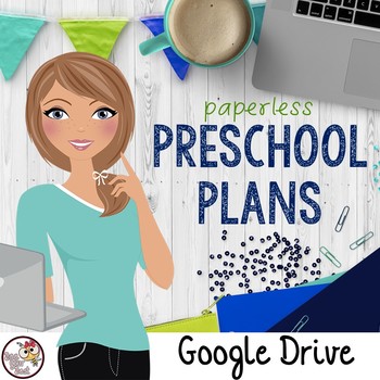 Preview of Preschool Lesson Plan Template for Google Drive in OCEAN BRIGHT COLORS