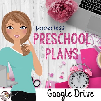 Preview of Preschool Lesson Plan Template for Google Drive in PINK THEME