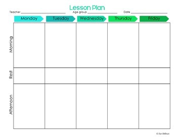 Preschool Lesson Plan Templates Editable By Erin Holleran Tpt