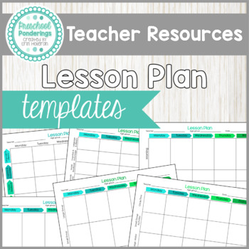 Preview of Preschool Lesson Plan Templates - Editable FREEBIE