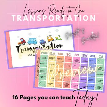 Preview of Preschool Lesson Plan: Transportation