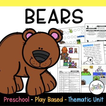 Preview of Play Based Preschool Lesson Plans Bears Thematic Unit