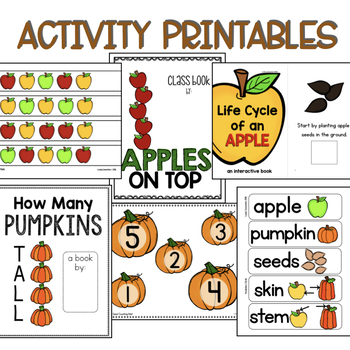 Preschool Lesson Plans - Fall Fruit by Lovely Commotion | TpT
