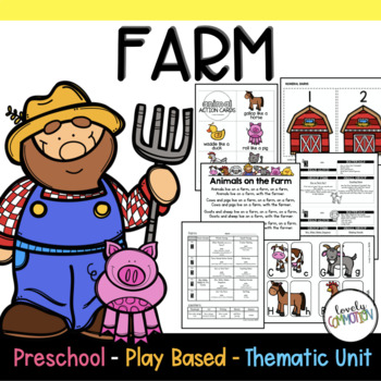 Preview of Play Based Preschool Lesson Plans Farm Themed Unit