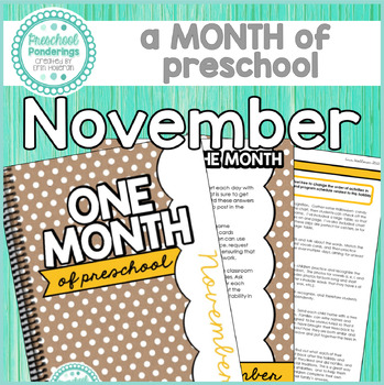 Preview of Preschool Lesson Plans - November