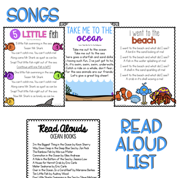 Preschool Lesson Plans- Ocean by Lovely Commotion Preschool Resources