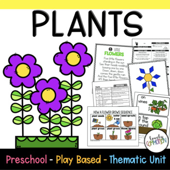 Preview of Play Based Preschool Lesson Plans Plants Thematic Unit