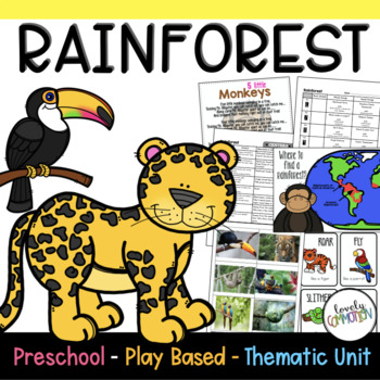 Preview of Play Based Preschool Lesson Plans Rainforest Thematic Unit