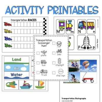 Preschool Lesson Plans- Transportation by Lovely Commotion | TpT
