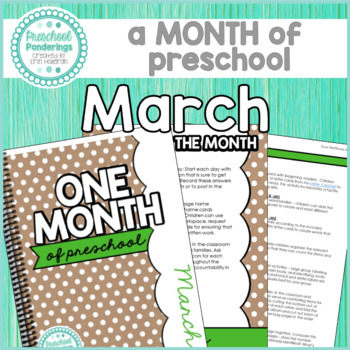 Preview of Preschool Lesson Plans and Materials - March