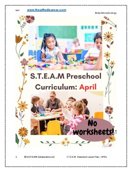 Preview of Preschool Lesson Plans daily Curriculum STEAM Reggio Montessori APRIL