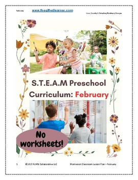 Preview of Preschool Lesson Plans daily Curriculum STEAM Reggio Montessori FEB