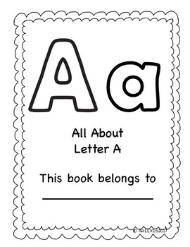 Preschool Letter A Mini Book {Color + B&W} by Curly Girl Ink | TPT