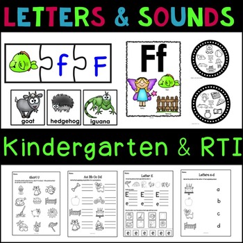 Preview of Kindergarten Phonics Letters and Beginning Sounds Bundle