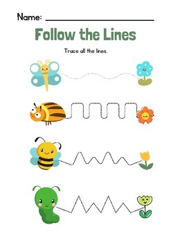 Preschool Line Tracing Worksheets, Lines Trace Pages Printable by oeenla