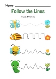Preschool Line Tracing Worksheets, Lines Trace Pages Printable