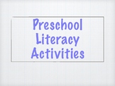 Preschool Literacy Activities