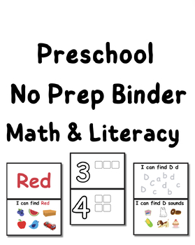 Preview of Preschool Literacy & Math Pack: End of the Year Summer Send home Practice