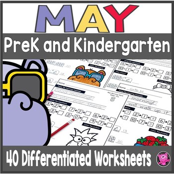 Preview of MAY Kindergarten Morning Work Tubs & Bins Worksheet Activities 