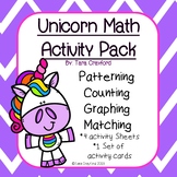 Preschool Math Activities- Unicorn Pack