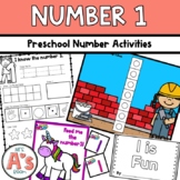 Preschool Math Activities for Number 1 with Games, Printab