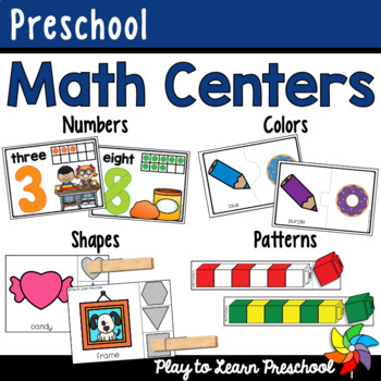 Preview of Math Centers: Numbers, Colors, Shapes and Patterns for Preschool PreK