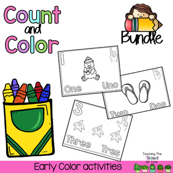 Preview of Preschool Math Coloring Pages Count and Color Math Number 1-10 | Bundle