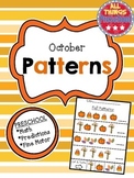 Preschool Math Patterns:  October:  Fall, Apples, Halloween